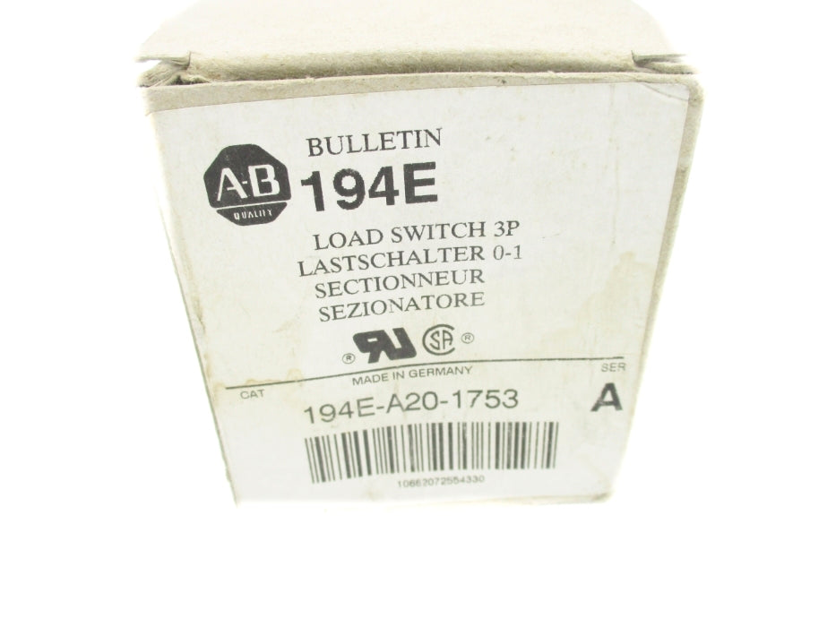 INDUSTRIAL SPARE PART 194E-A20-1753 SER. A (BR/WH) NSMP