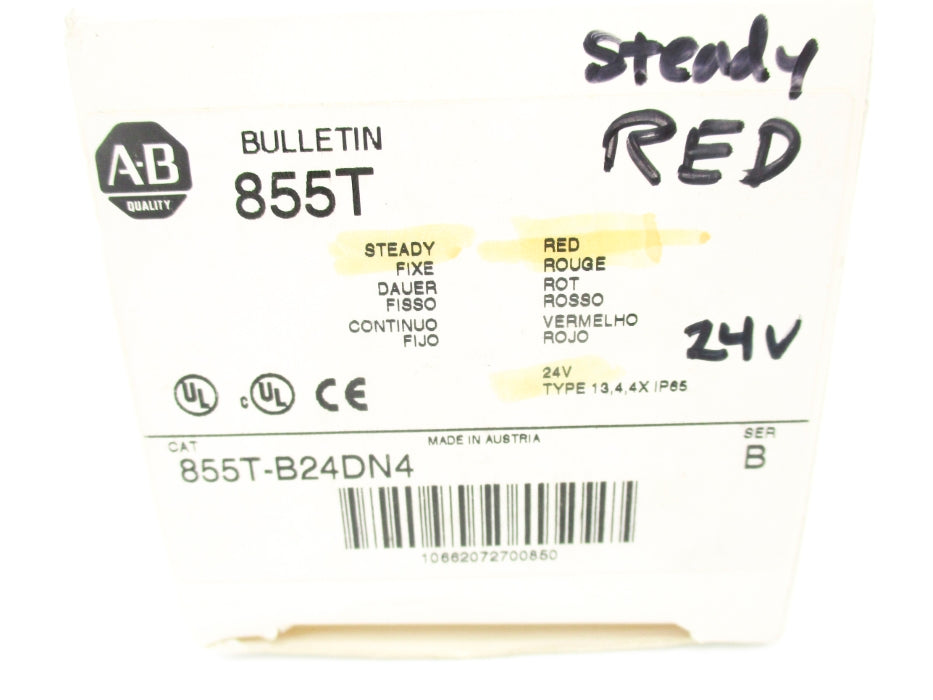 INDUSTRIAL SPARE PART 855T-B24DN4 SER. B 24VAC/DC 0.271A (NO BULB) (WH) NSMP