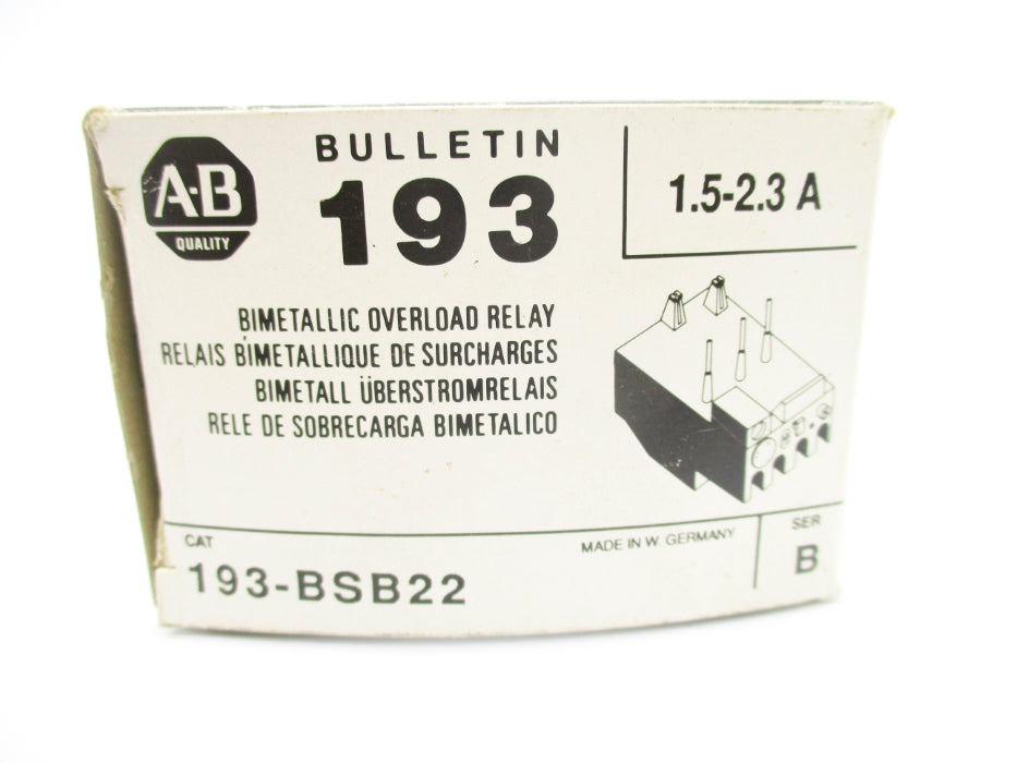 INDUSTRIAL SPARE PART 193-BSB2 SER. B 600V 1.5-2.3A (BK/WH) NSMP