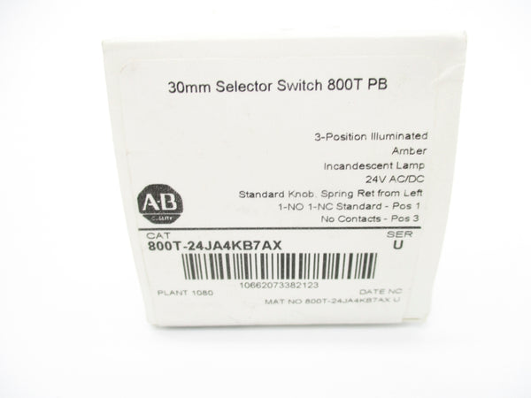 ALLEN BRADLEY 800T-24JA4KB7AX SER. U (WH) NSMP