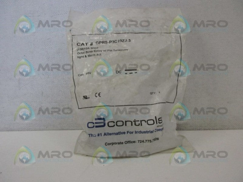 C3CONTROLS GPRS-P3C10ZJ-3 OCTAL BASE RELAY NSMP