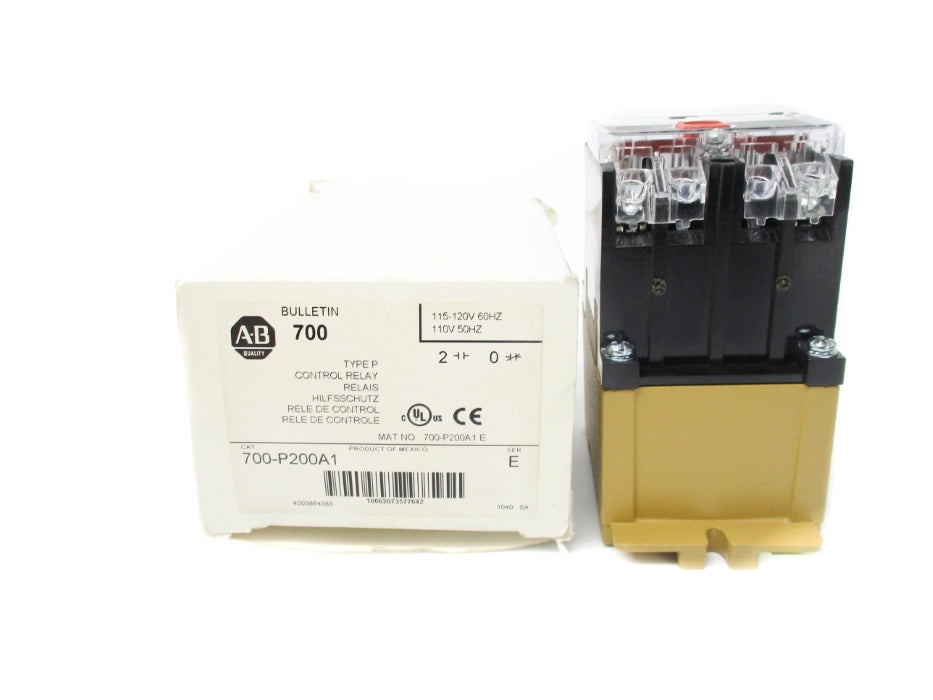 ALLEN BRADLEY 700-P200A1 SER. E 110/115-120V 60A (WH) NSMP