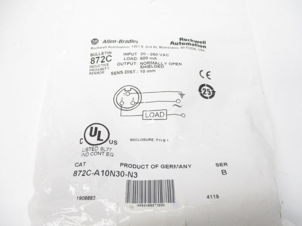 ALLEN BRADLEY 872C-A10N30-N3 SER. B 20-250VAC NSMP