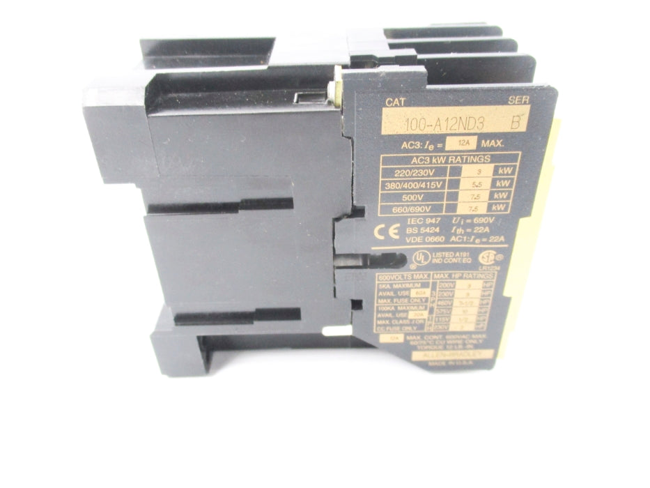 ALLEN BRADLEY 100-A12ND3 SER. B 110/120V (GY/BL) NSMP