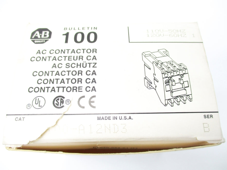 ALLEN BRADLEY 100-A12ND3 SER. B 110/120V (GY/BL) NSMP