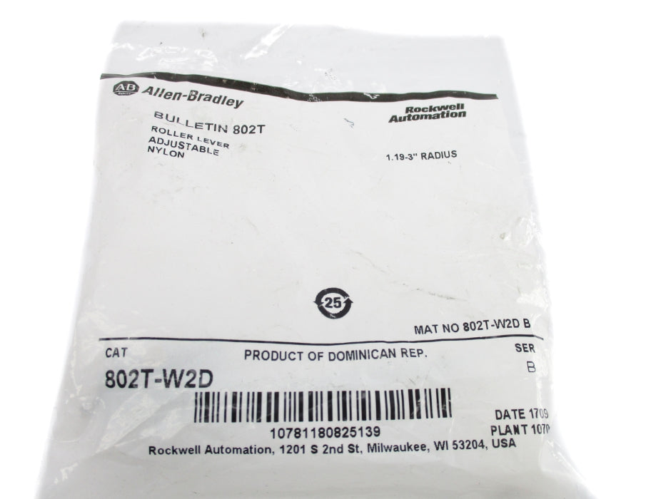 INDUSTRIAL SPARE PART 802T-W2D SER. B 1.19-3" NSMP