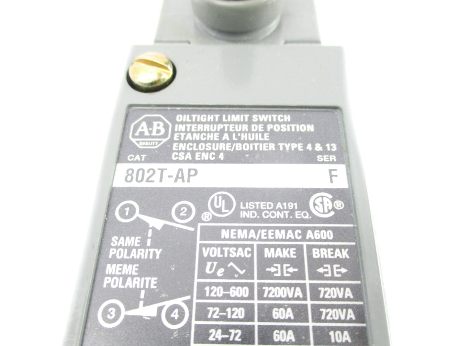 ALLEN BRADLEY 802T-AP SER. F 120-600VAC 60A NSNP