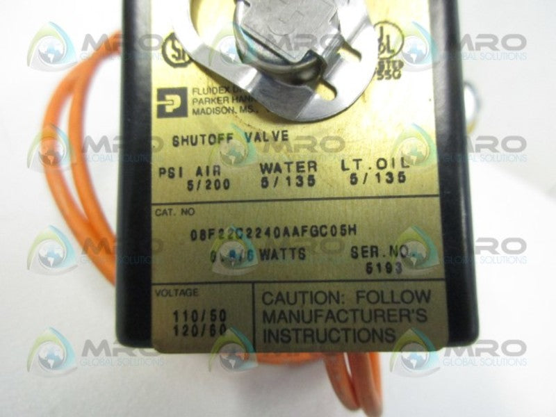 PARKER 08F22C2240AAFGC05H SOLENOID VALVE NSNP