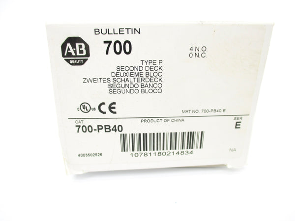 ALLEN BRADLEY 700-PB40 SER. E (WH) NSMP