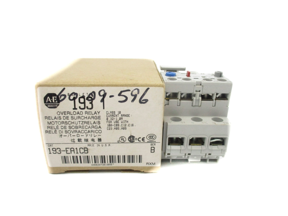 ALLEN BRADLEY 193-EA1CB SER. B 600V 0.32-1.0A (BR/WH) NSMP