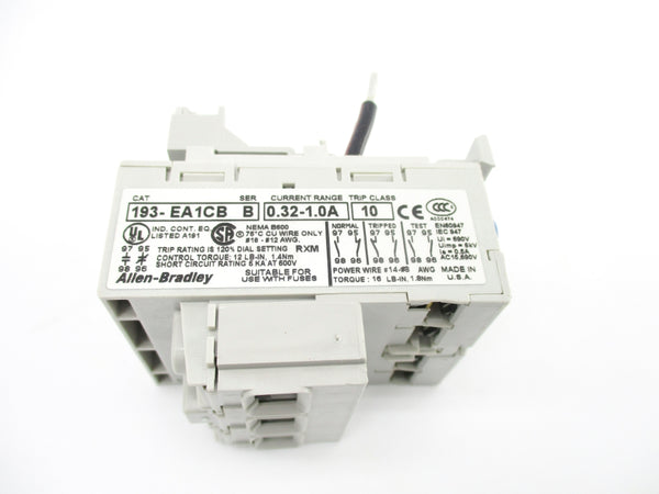 ALLEN BRADLEY 193-EA1CB SER. B 600V 0.32-1.0A (BR/WH) NSMP