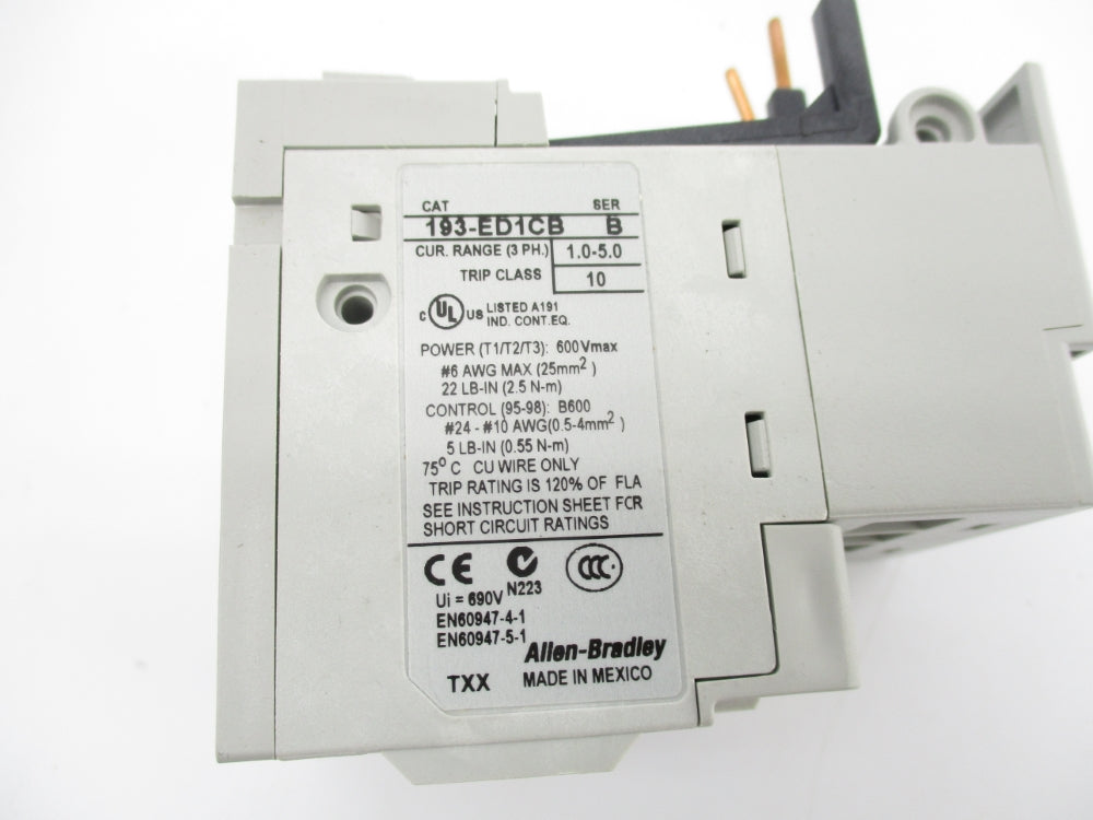 ALLEN BRADLEY 193-ED1CB SER. B 690V 1.0-5.0A UNMP