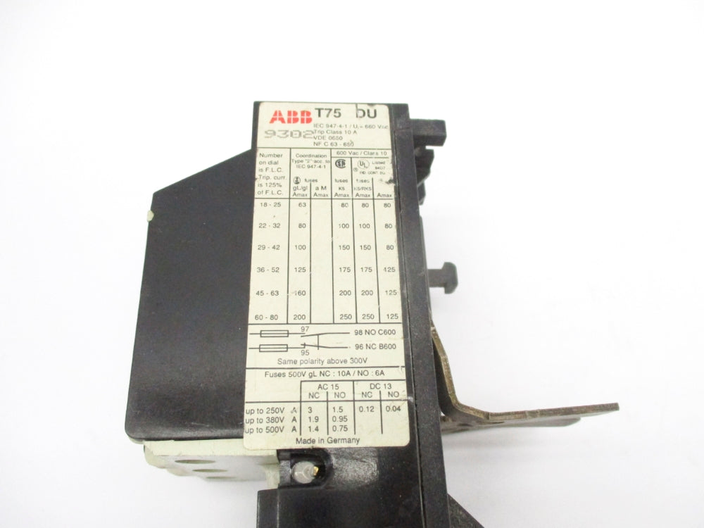 ABB T75DU-63 660VAC 45-63A UNMP