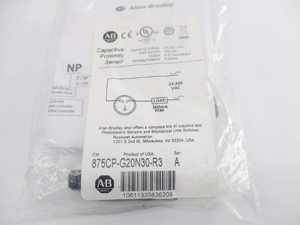 ALLEN BRADLEY 875CP-G20N30-R3 SER. A 24-240VAC NSMP