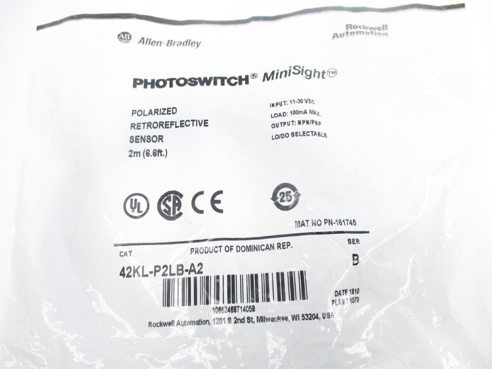 ALLEN BRADLEY 42KL-P2LB-A2 SER. B 11-30VDC NSMP