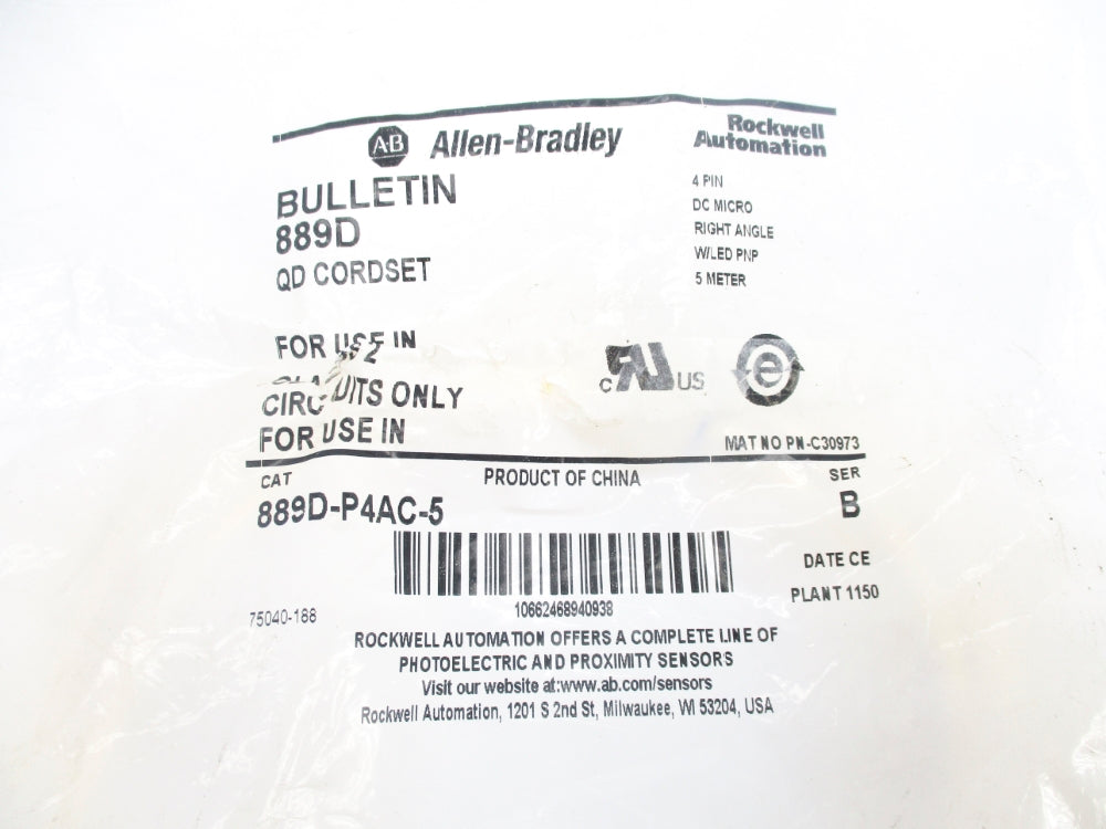 ALLEN BRADLEY 889D-P4AC-5 SER. B NSMP