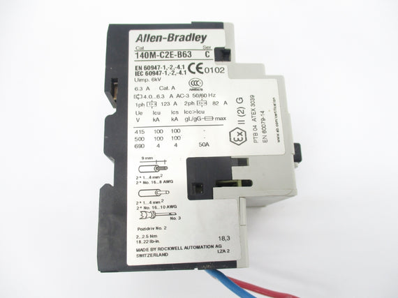 ALLEN BRADLEY 140M-C2E-B63 SER. C 600V 4.0-6.3A UNMP