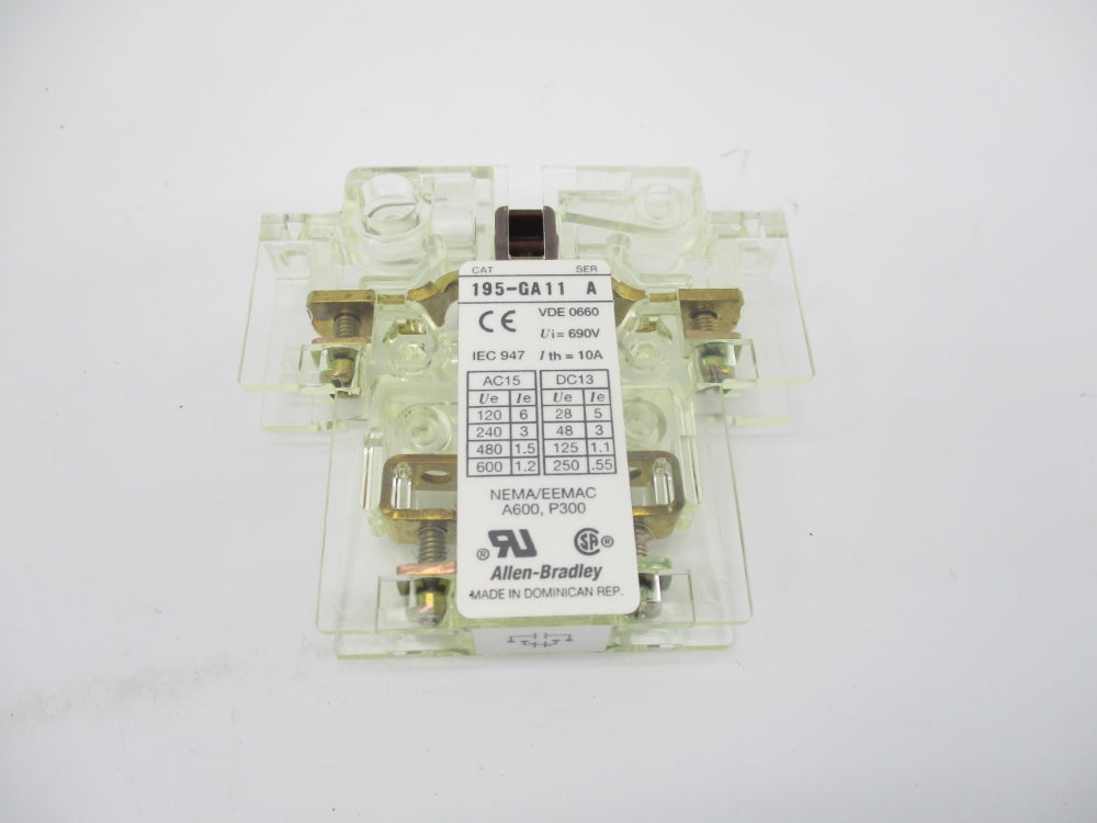 ALLEN BRADLEY 195-GA11 SER. A 600VAC 1.2A (GY/BL) NSMP