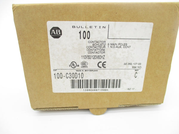 ALLEN BRADLEY 100-C30D10 SER. C 110/120V 65A (BR/WH) NSMP