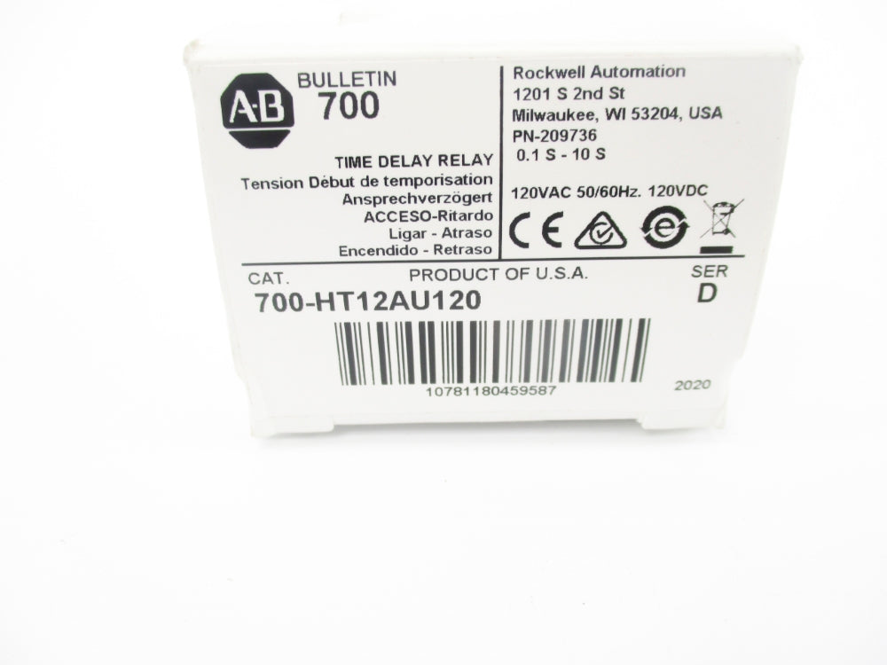 INDUSTRIAL SPARE PART 700-HT12AU120 SER. D 120VAC/DC 10A 0.1-10S (WH) NSMP