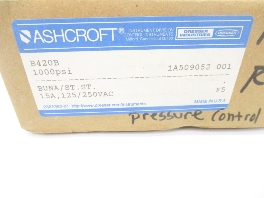 ASHCROFT B420B 125/250VAC 15A 1000PSI NSMP