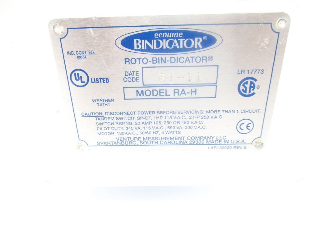 BINDICATOR RA-H 480VAC 20A UNMP