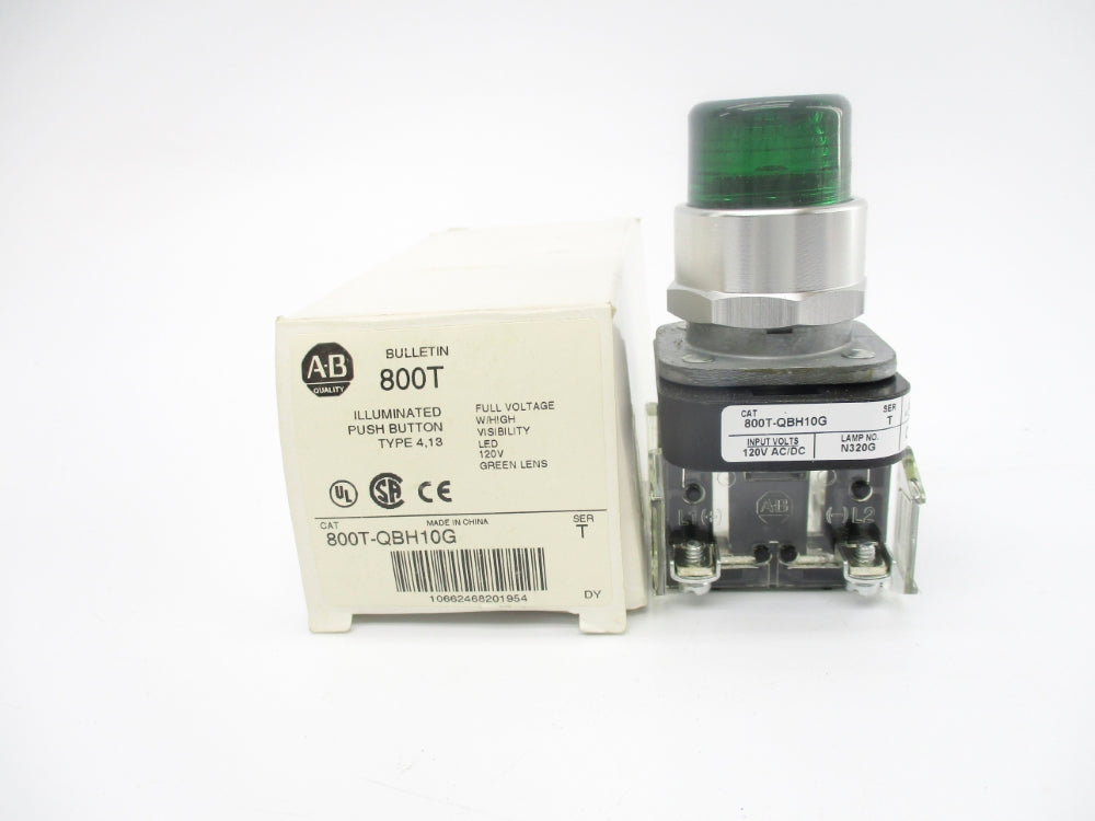 ALLEN BRADLEY 800T-QBH10G SER. T 120V (WH) NSMP