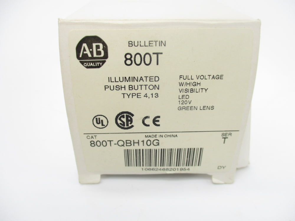 ALLEN BRADLEY 800T-QBH10G SER. T 120V (WH) NSMP