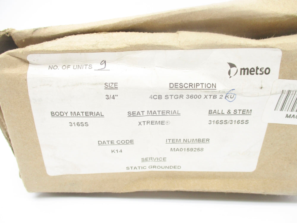 METSO 3/4-4CBSTGR3600XTB2KU 1440PSI (PKG OF 9) NSMP