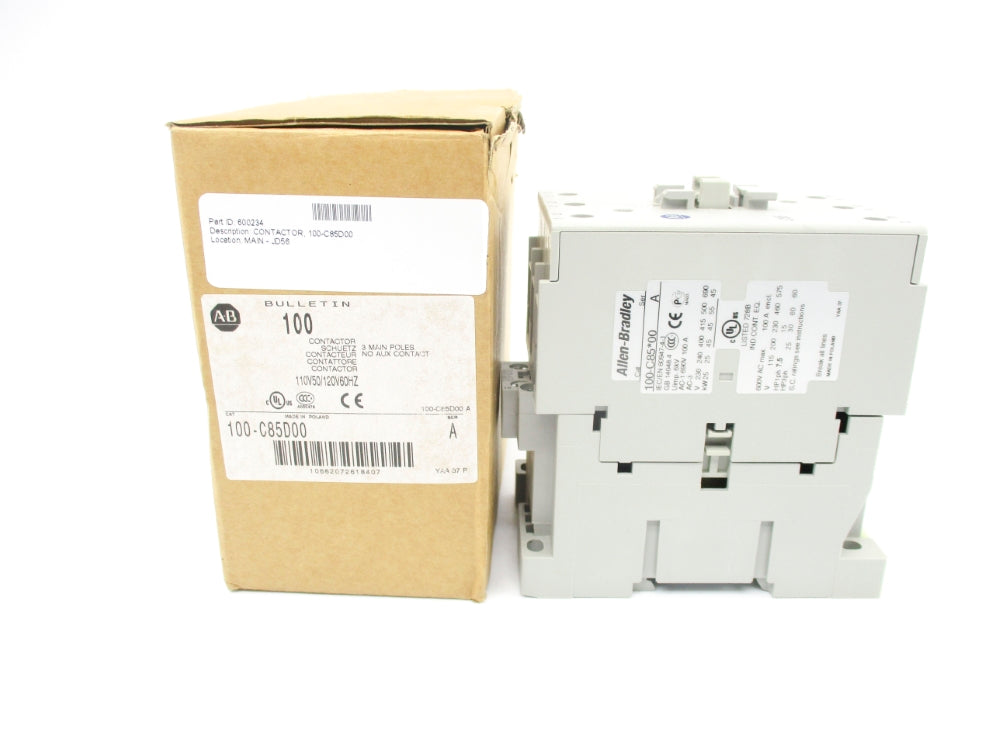 ALLEN BRADLEY 100-C85D00 SER. A 110/120V 100A (BR/WH) NSMP