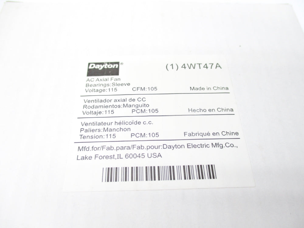 DAYTON 4WT47A 115V 0.18/0.21A NSMP