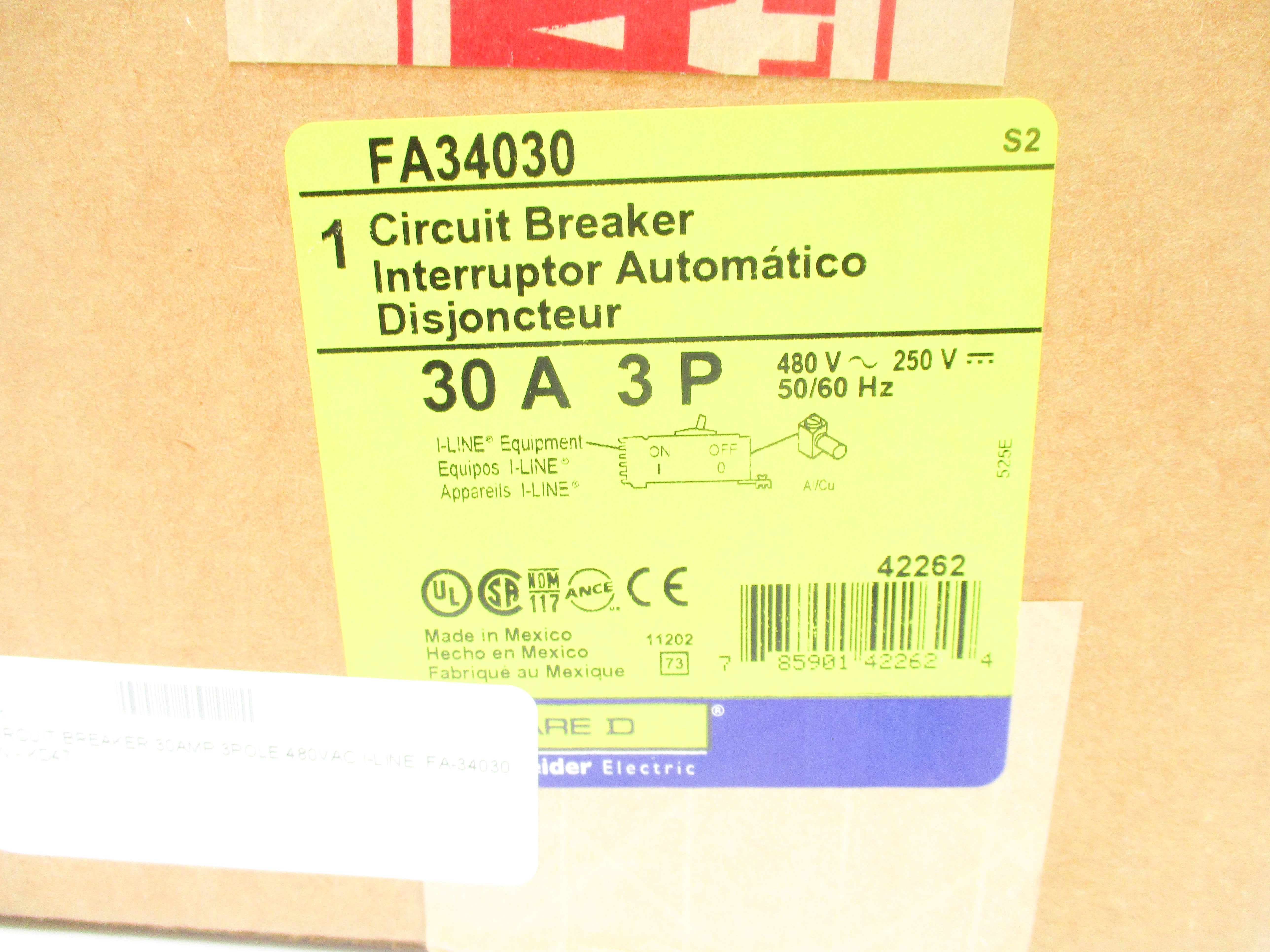 SQUARE D FA34030 SER. 2 480VAC 30A NSFS