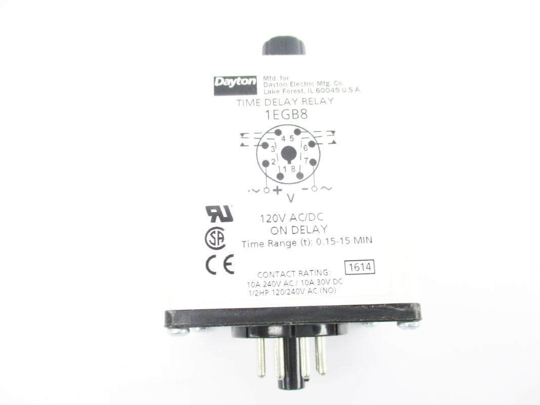 DAYTON 1EGB8 120VAC/DC 0.15-15MIN 10A NSMP
