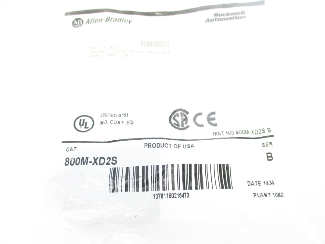 ALLEN BRADLEY 800M-XD2S SER. B NSMP