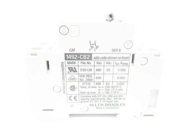 ALLEN BRADLEY 1492-CB2H010 SER. B 480VAC 1A NSMP