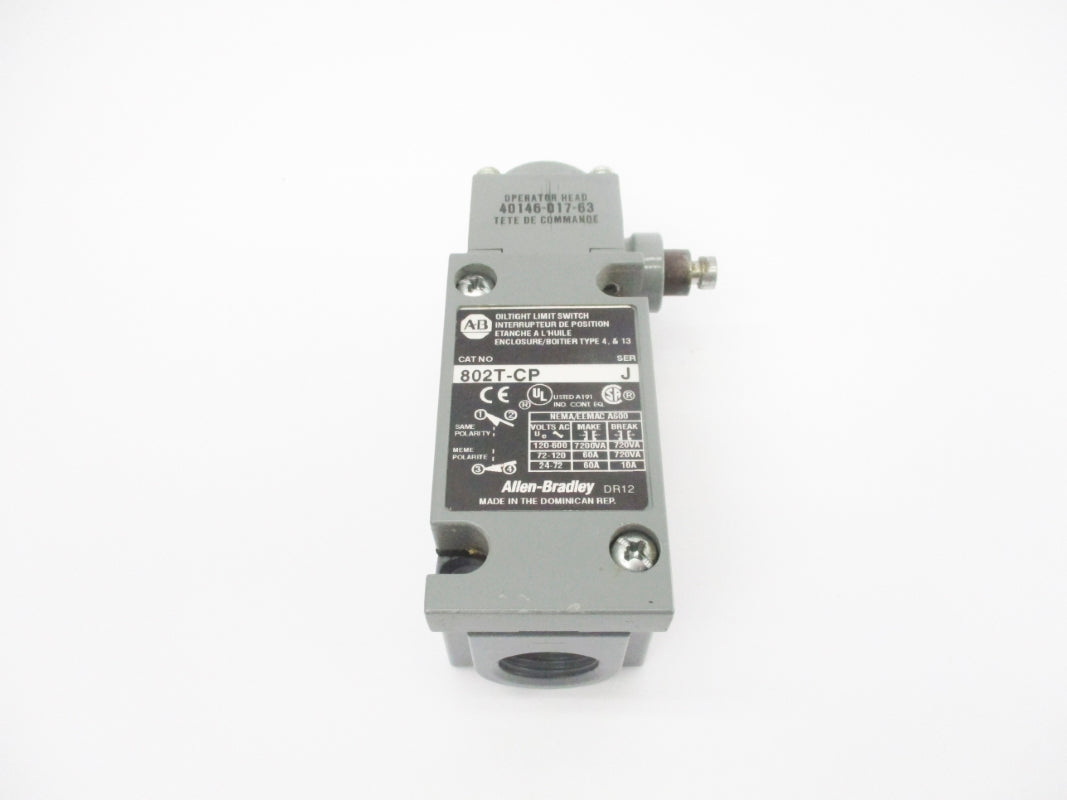 ALLEN BRADLEY 802T-CP SER. J 120-600VAC 60A (WH) NSMP