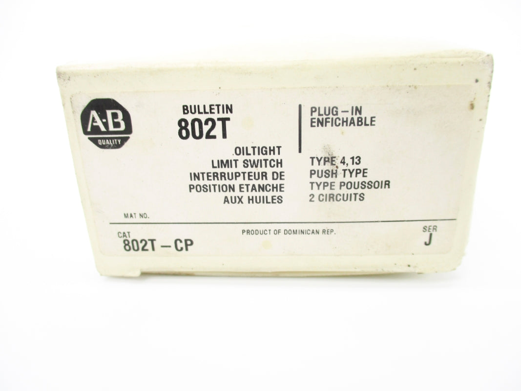 ALLEN BRADLEY 802T-CP SER. J 120-600VAC 60A (WH) NSMP