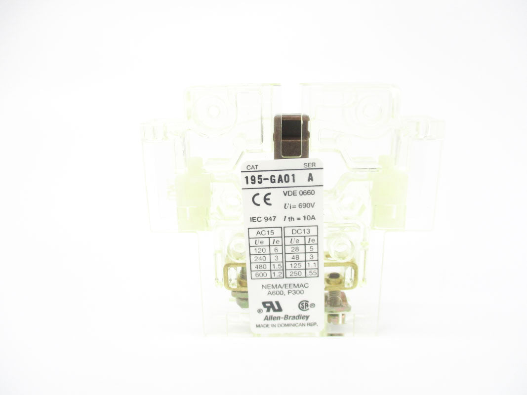 ALLEN BRADLEY 195-GA01 SER. A 600VAC 1.2A (WH) NSMP