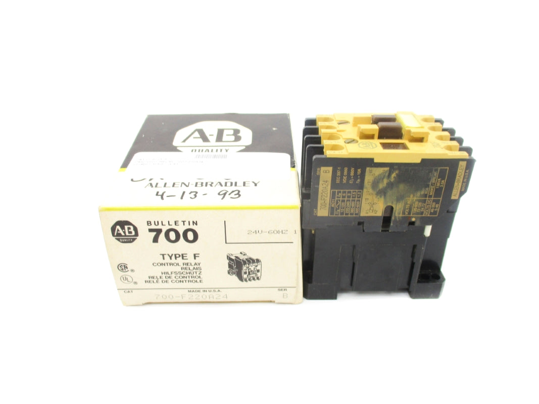 ALLEN BRADLEY 700-F220A24 SER. B 24V 10A (BK/YL) NSMP