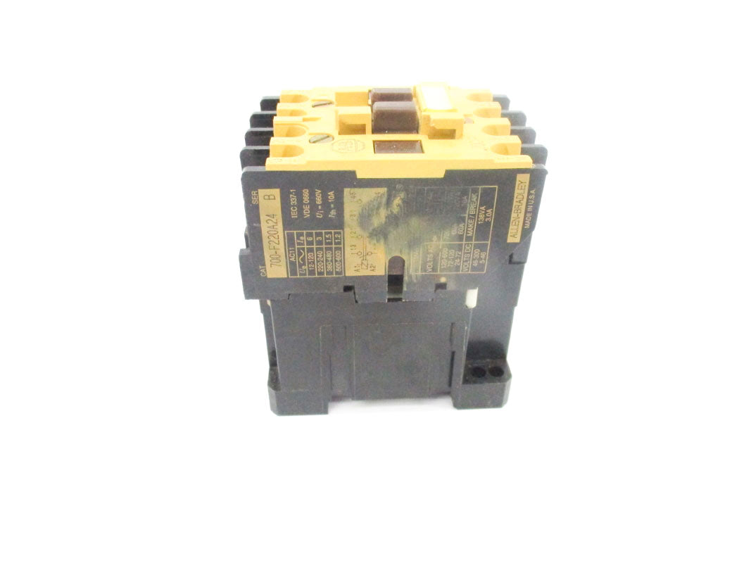 ALLEN BRADLEY 700-F220A24 SER. B 24V 10A (BK/YL) NSMP