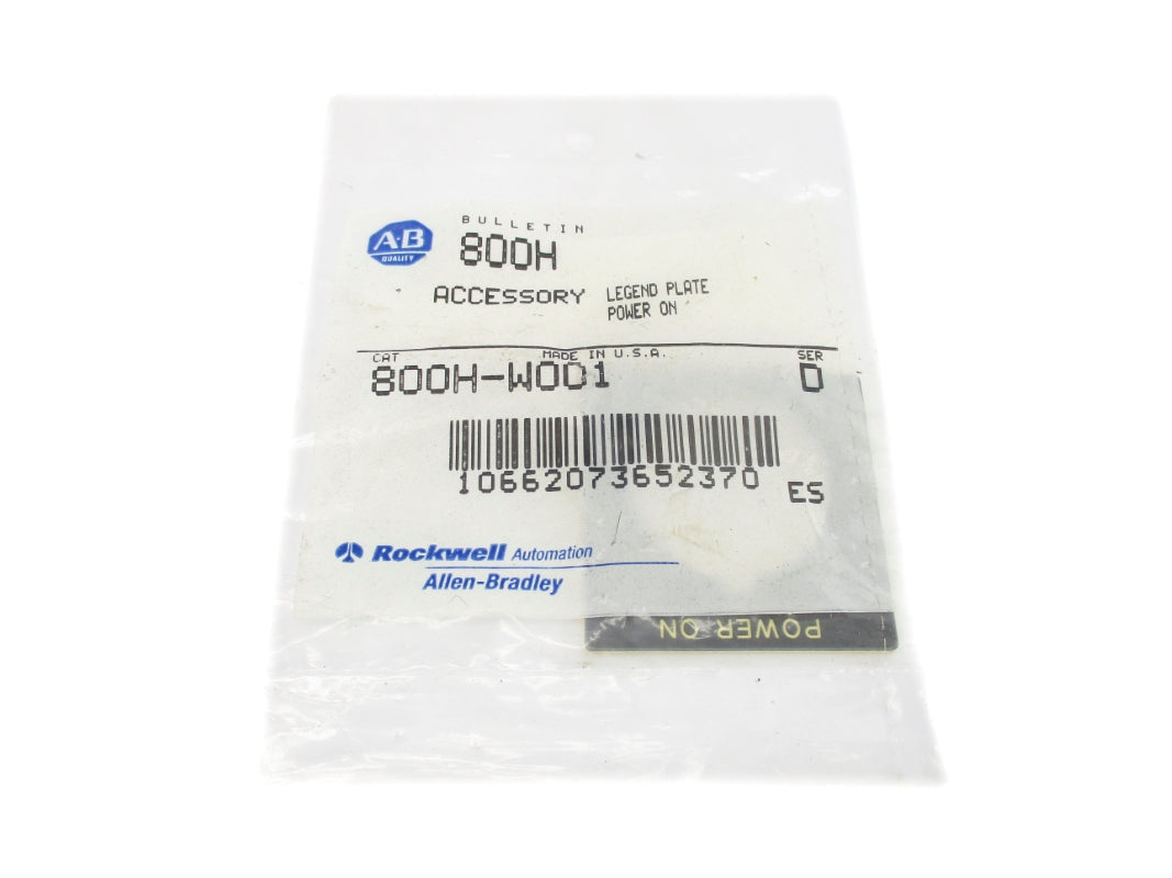 ALLEN BRADLEY 800H-W001 SER. D NSMP