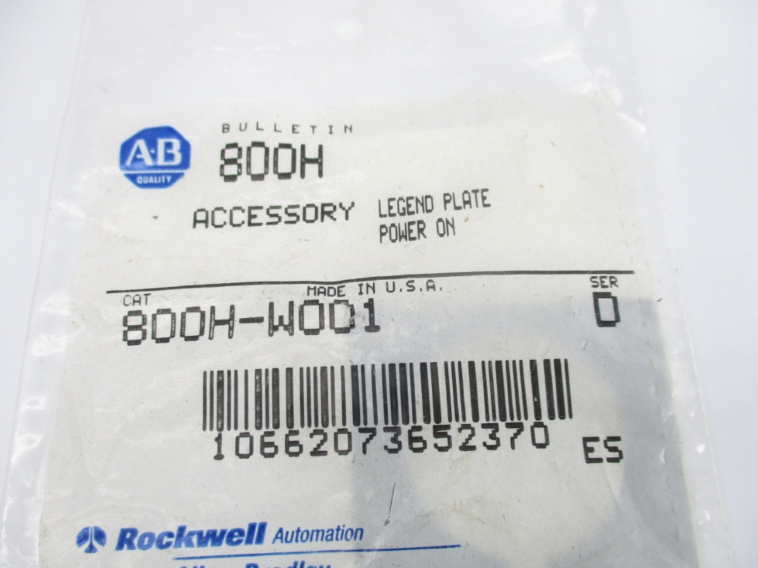ALLEN BRADLEY 800H-W001 SER. D NSMP