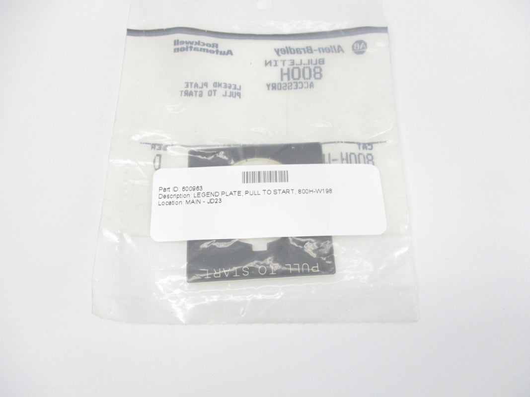 ALLEN BRADLEY 800H-W198 SER. D NSMP