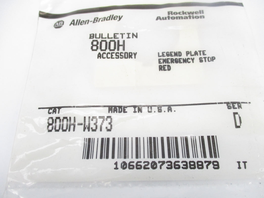 ALLEN BRADLEY 800H-W373 SER. D NSMP