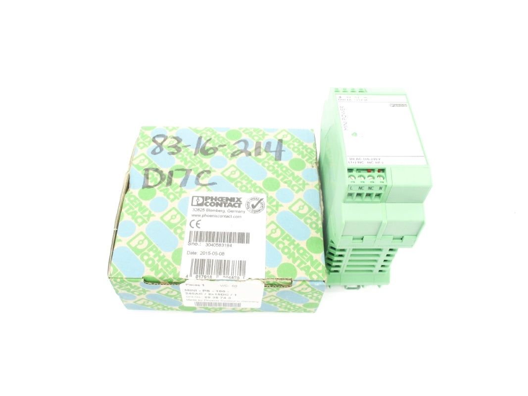 PHOENIX CONTACT MINI-PS-100-240AC/2X15DC/1 2938743 100-240VAC NSMP