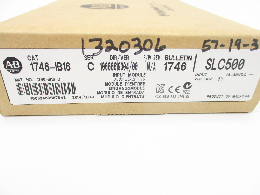 ALLEN BRADLEY 1746-IB16 SER. C DATE: 2014 10-30VDC NSFS