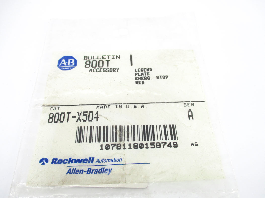 ALLEN BRADLEY 800T-X504 SER. A NSMP