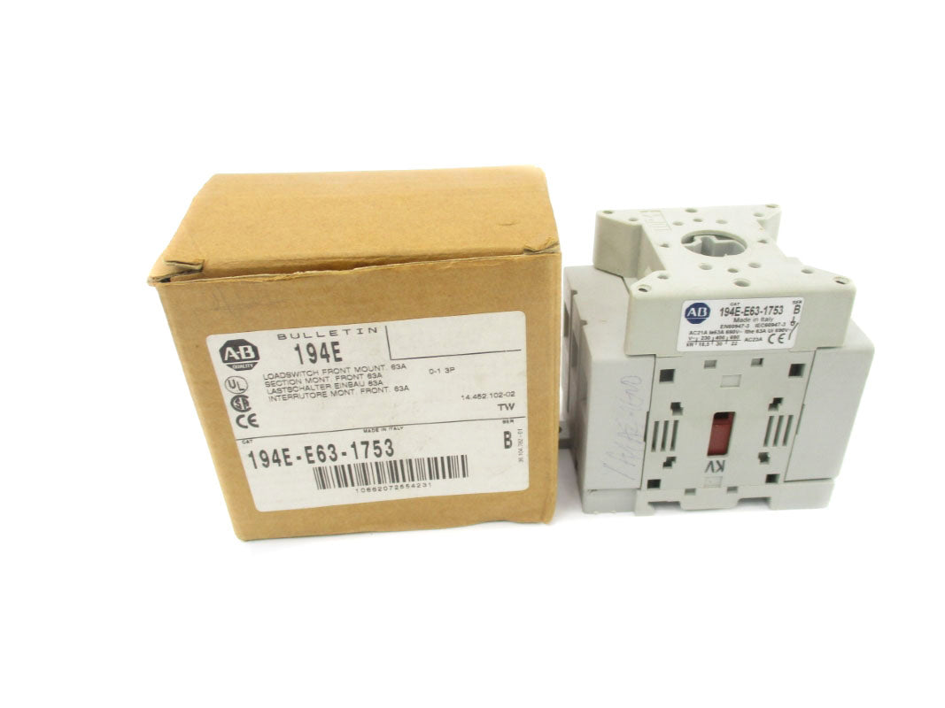 ALLEN BRADLEY 194E-E63-1753 SER. B 690V 63A (AS PICTURED) (BR/WH) NSMP