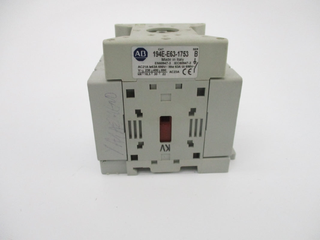 ALLEN BRADLEY 194E-E63-1753 SER. B 690V 63A (AS PICTURED) (BR/WH) NSMP