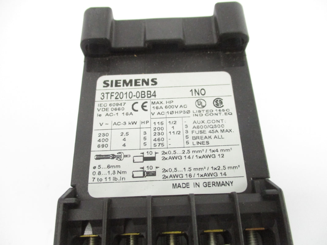 SIEMENS 3TF2010-0BB4 24VDC 16A NSNP